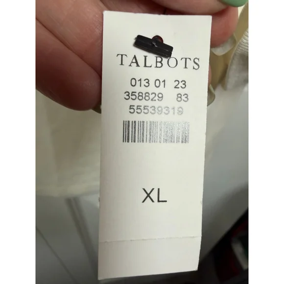 Talbots Long Sleeve Tee XL Cream - Picture 4 of 4